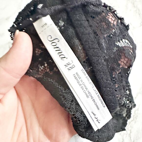 2 Soma Lace Racerback Bralettes Women’s Size XXL white and black NEW - Picture 9 of 10